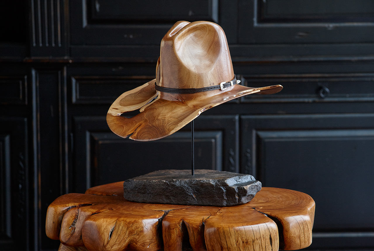 Hand-Carved-Mesquite-Cowboy-Hat-7822.